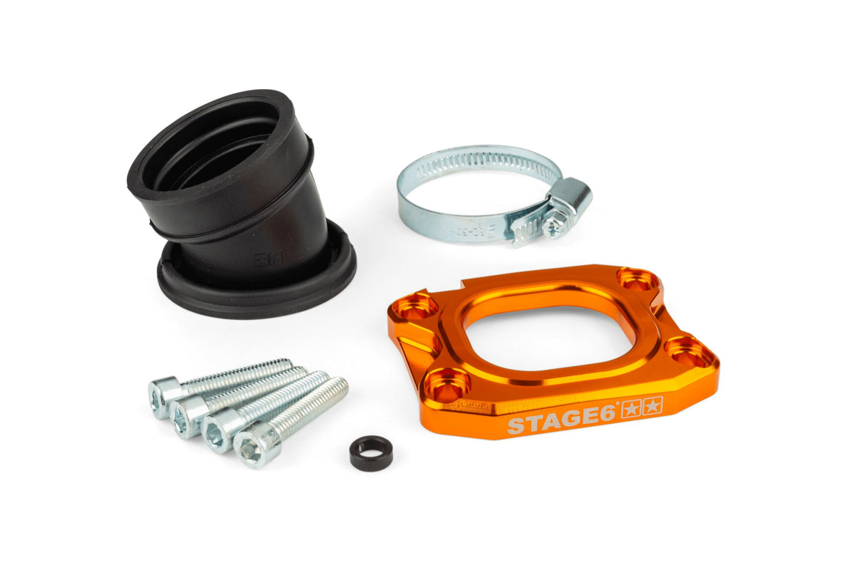 Intake Manifold Stage6 360° AM6 / Derbi orange for PWK 30 - 36mm