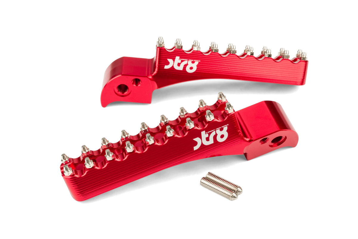Passenger Footpegs STR8 MX Evo Beta RR 50 -2021 CNC Red