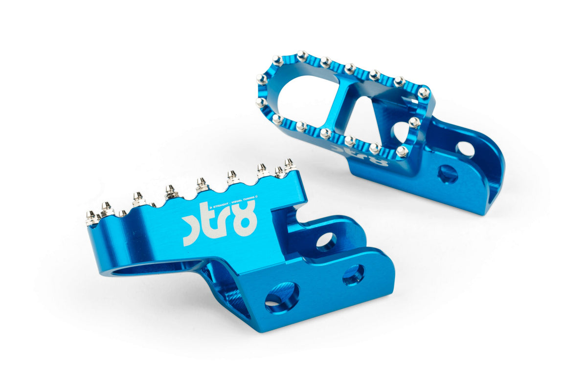 Footpegs STR8 MX Evo Sherco 50 CNC Blue