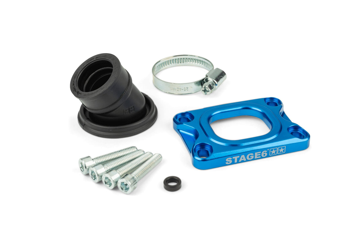 Intake Manifold Stage6 360° AM6 / Derbi blue for Dellorto / CP