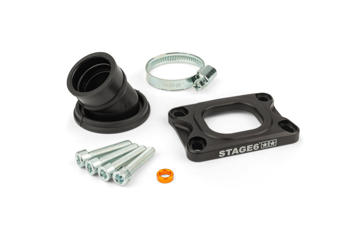 Intake Manifold Stage6 360° AM6 / Derbi black for CP Evolution