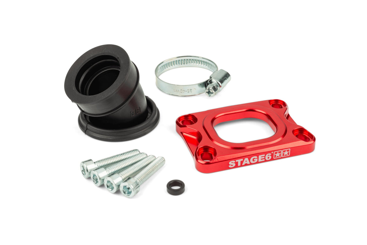 Intake Manifold Stage6 360° AM6 / Derbi red for Mikuni TM24