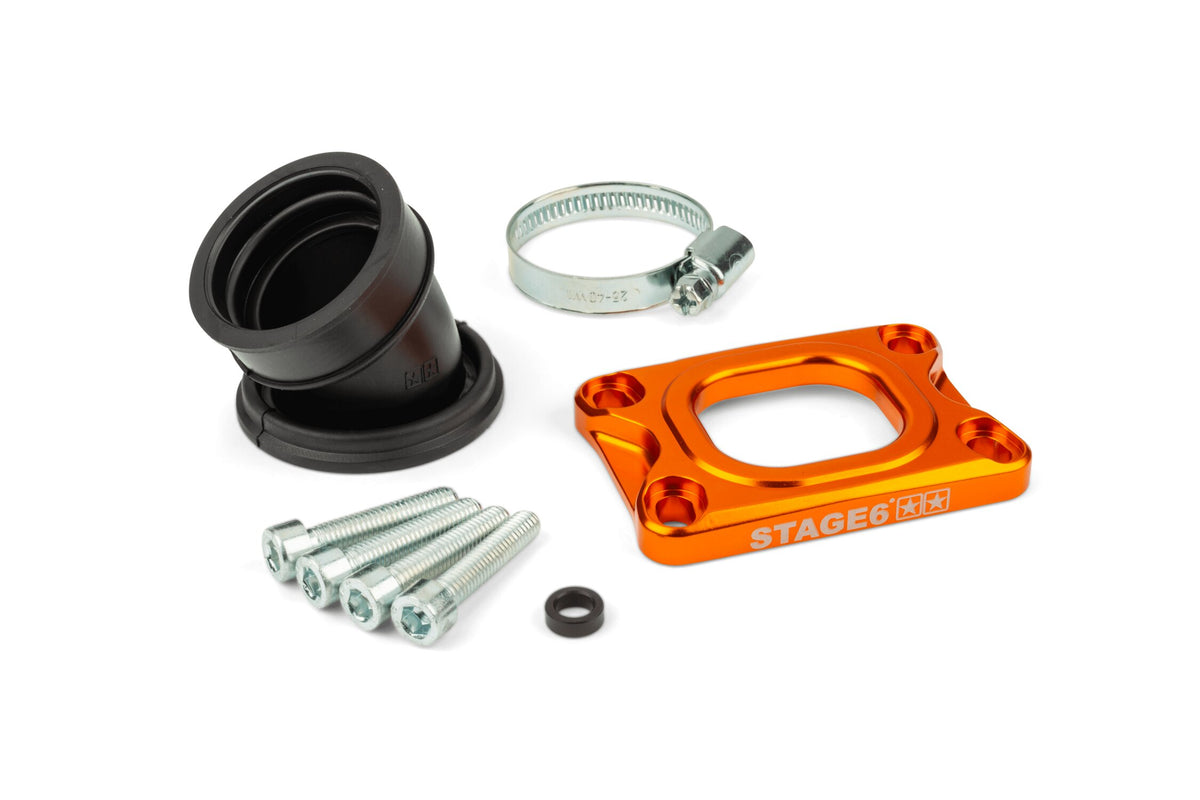 Intake Manifold Stage6 360° AM6 / Derbi orange for PWK 19 - 28mm