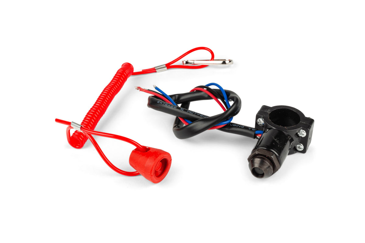 Kill Switch Racing STR8 red attached to handlebar