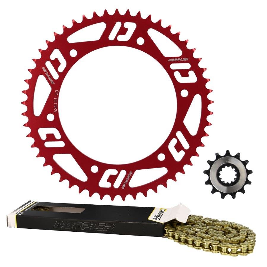 Chain Kit 13x53 aluminum - 420 Doppler Fantic XM/XE red