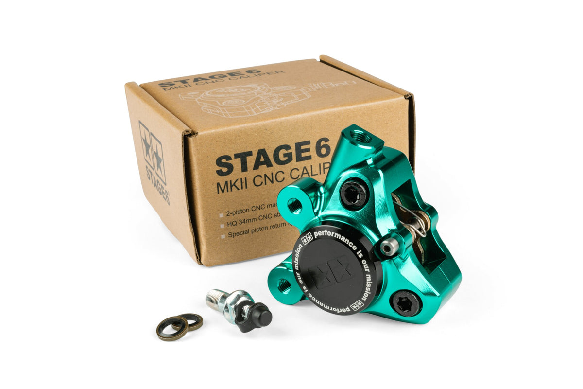 Front Brake Caliper CNC alu Stage6 Minarelli / Piaggio / Peugeot turquoise