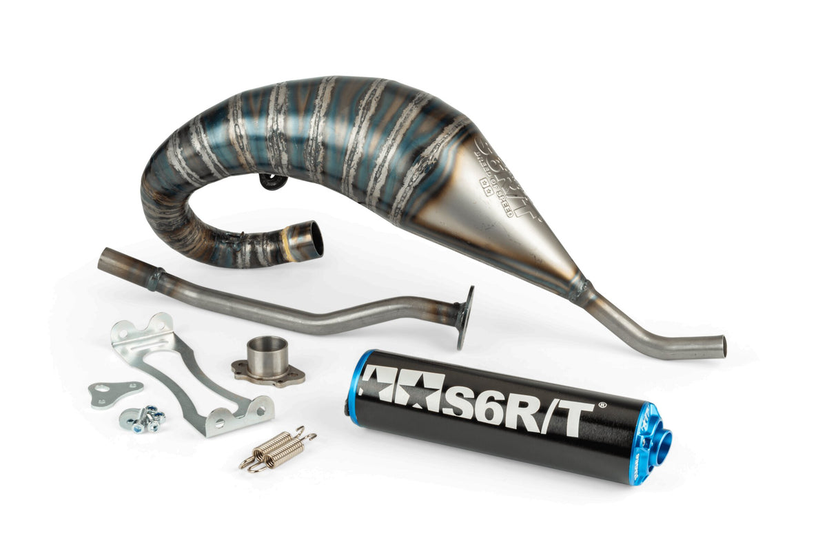 Exhaust Stage6 R/T 70 - 80 high mount Derbi Black / Blue