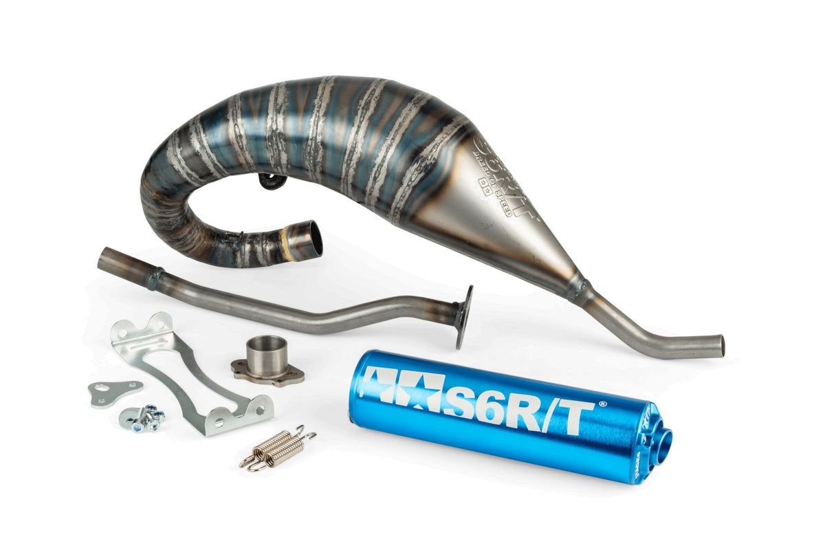 Exhaust Stage6 R/T 70 - 80 high mount Derbi Blue