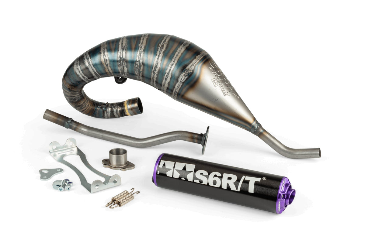 Exhaust Stage6 R/T 70 - 80 high mount Derbi Black / Purple
