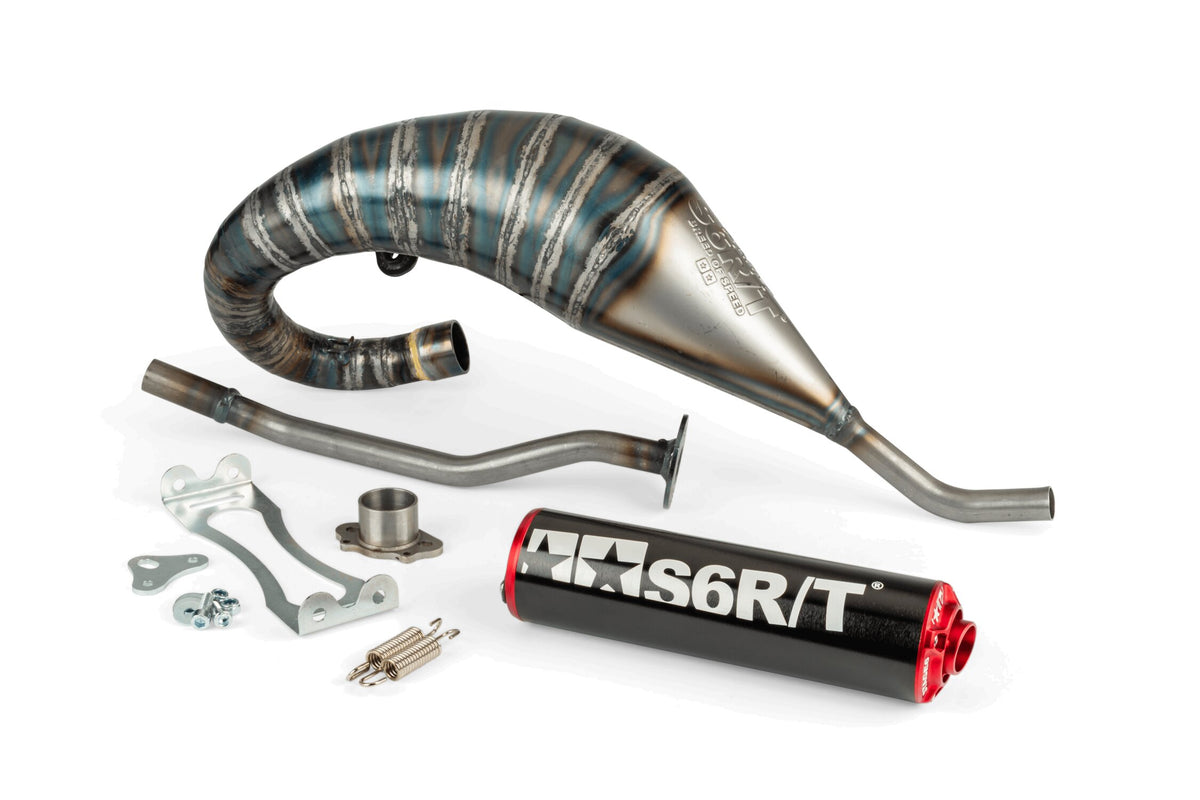 Exhaust Stage6 R/T 70 - 80 high mount Derbi Black / Red