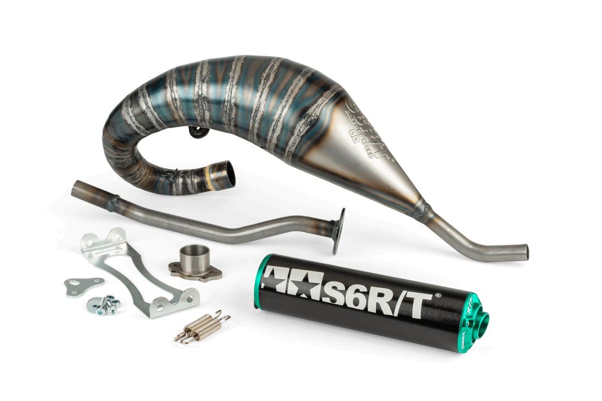 Exhaust Stage6 R/T 70 - 80 high mount Derbi Black / Turquoise