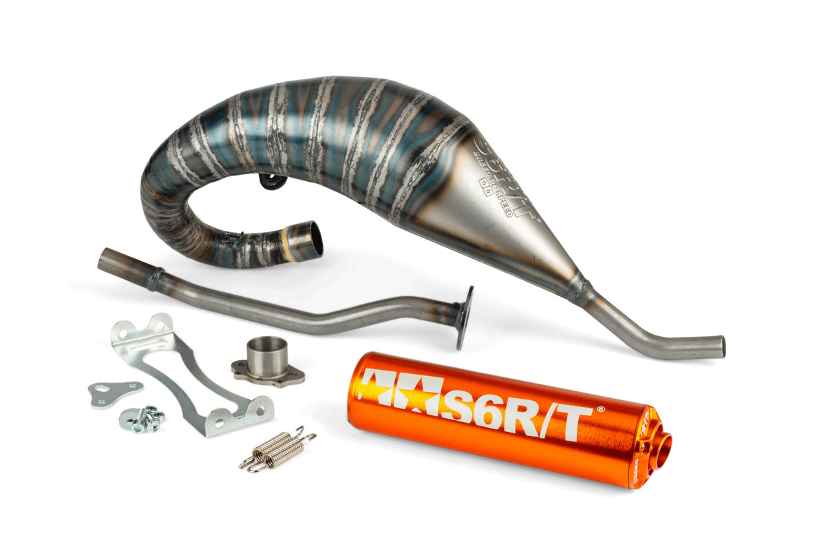 Exhaust Stage6 R/T 70 - 80 high mount Derbi Orange
