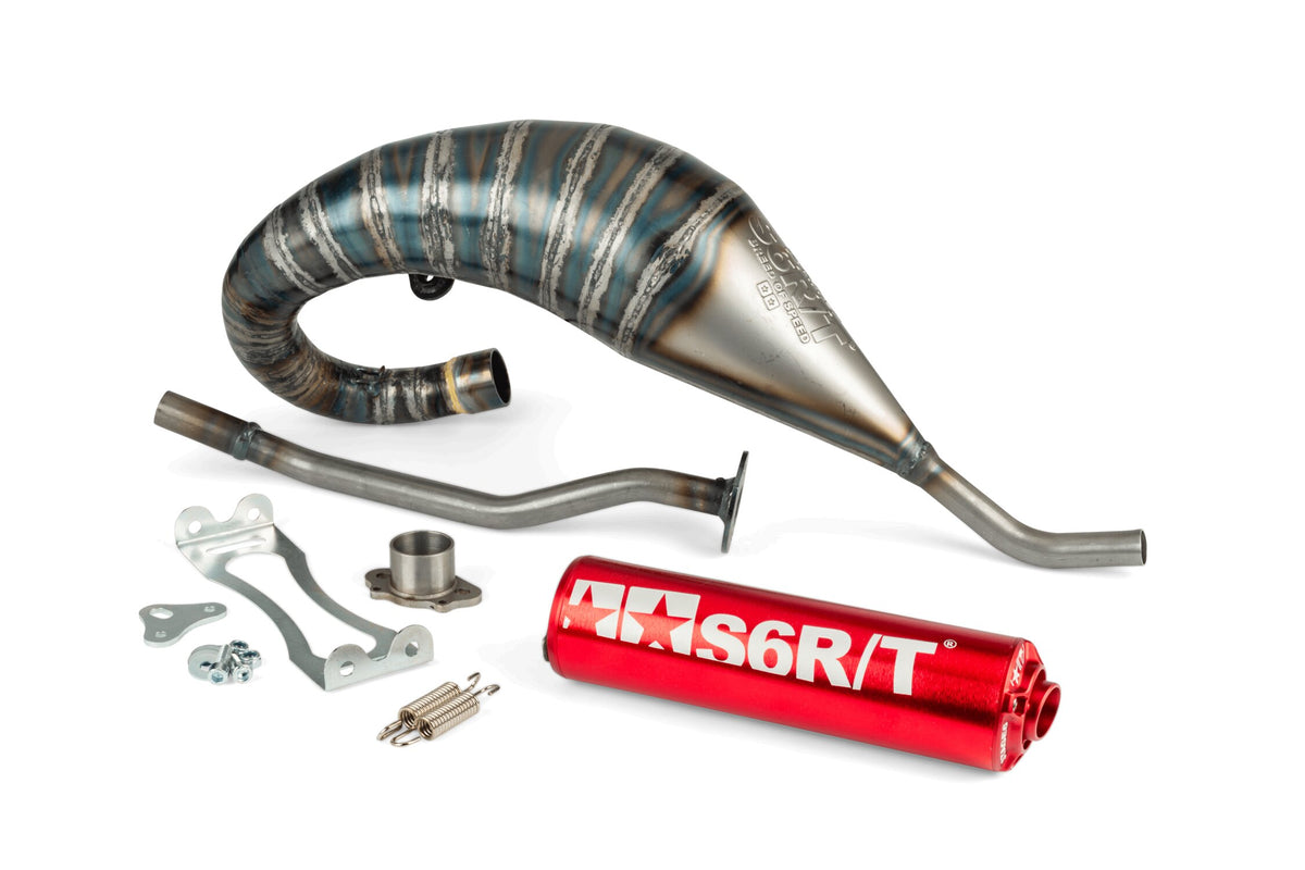 Exhaust Stage6 R/T 70 - 80 high mount Derbi Red