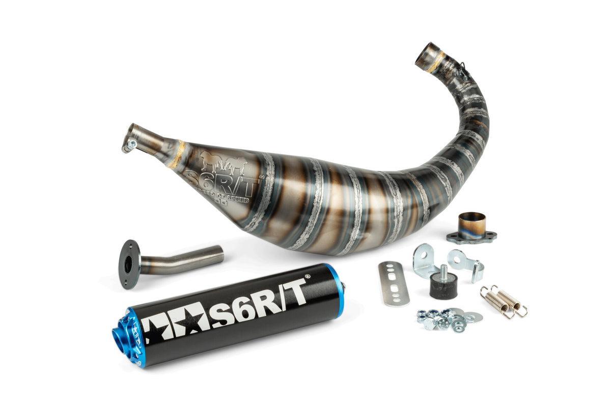 Exhaust Stage6 R/T 80 - 90 Derbi Black / Blue