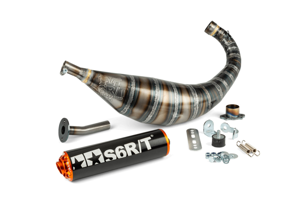 Exhaust Stage6 R/T 80 - 90 Derbi Black / Orange