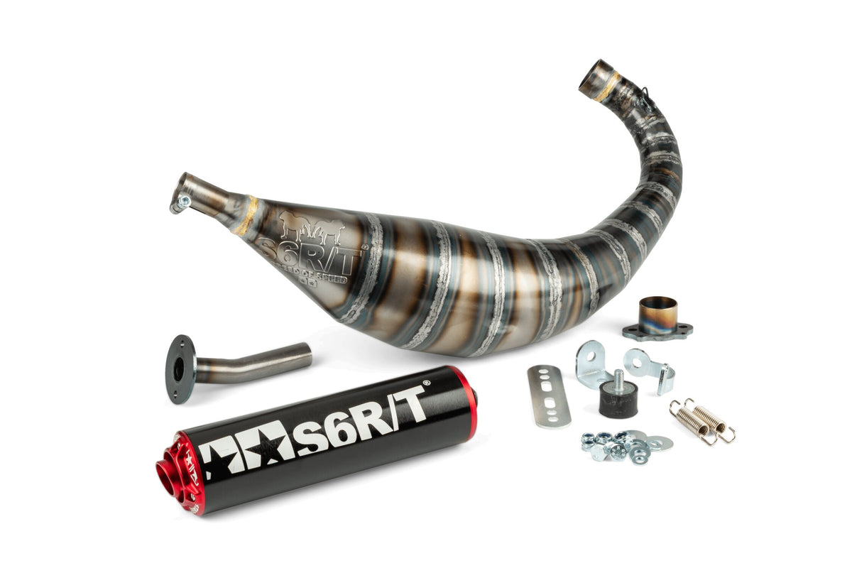 Exhaust Stage6 R/T 80 - 90 Derbi Black / Red