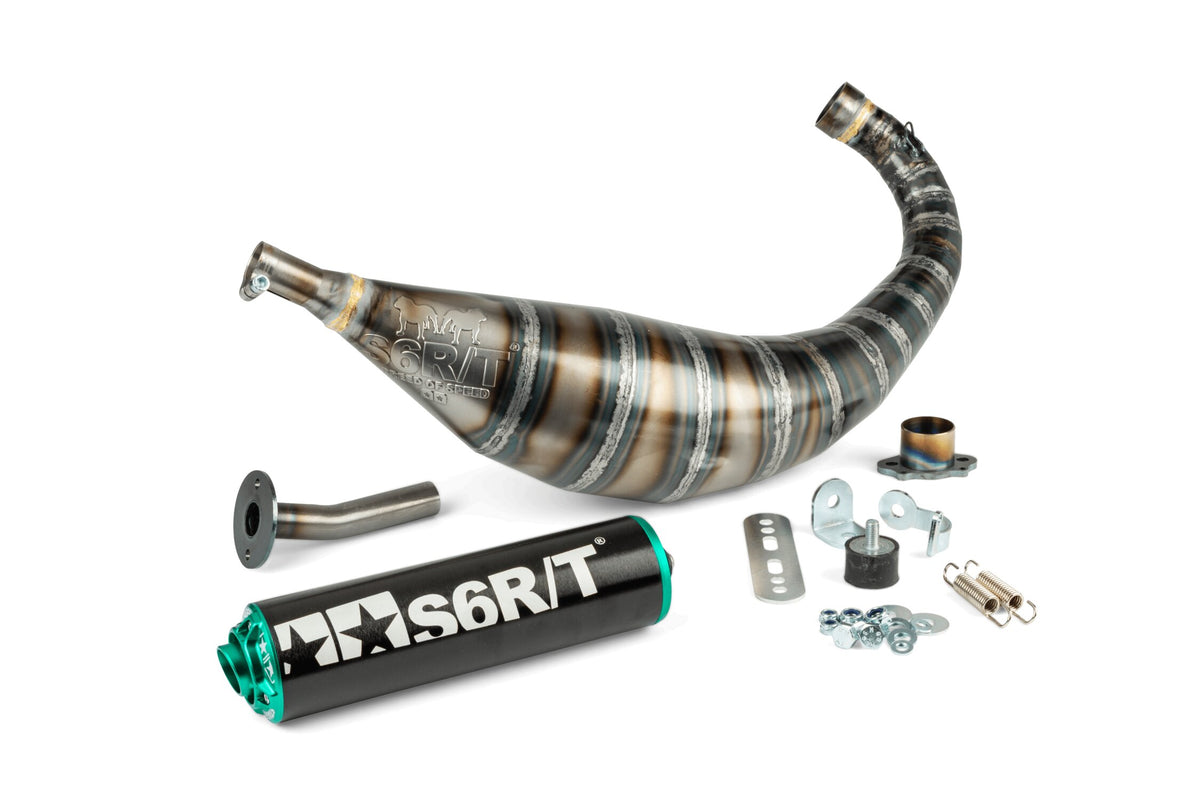 Exhaust Stage6 R/T 80 - 90 Derbi Black / Turquoise