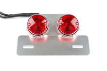 Tail Light STR8 round red w. silver license plate holder