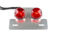 Tail Light STR8 round red w. silver license plate holder