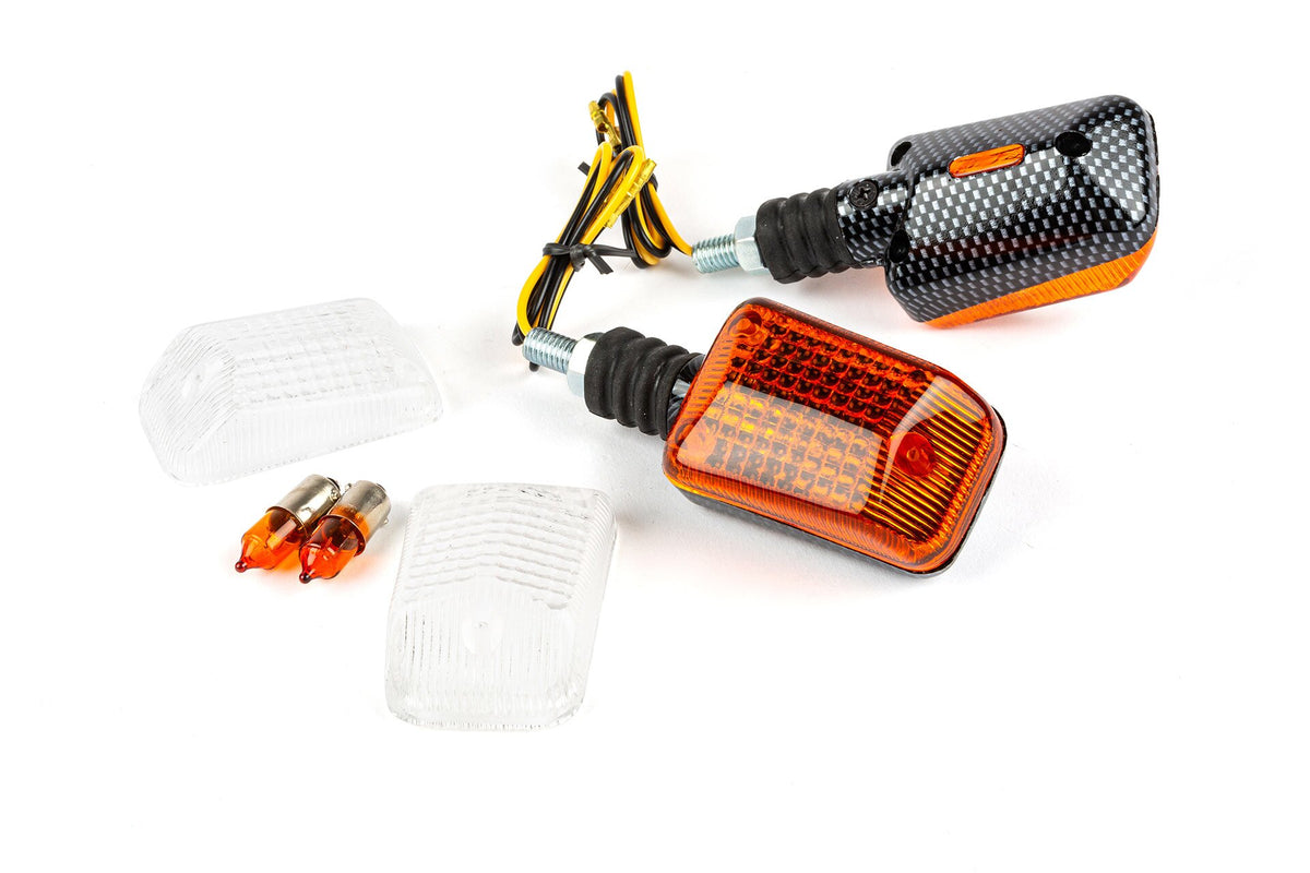 Indicators Mini STR8 Rectangle carbon / orange + white