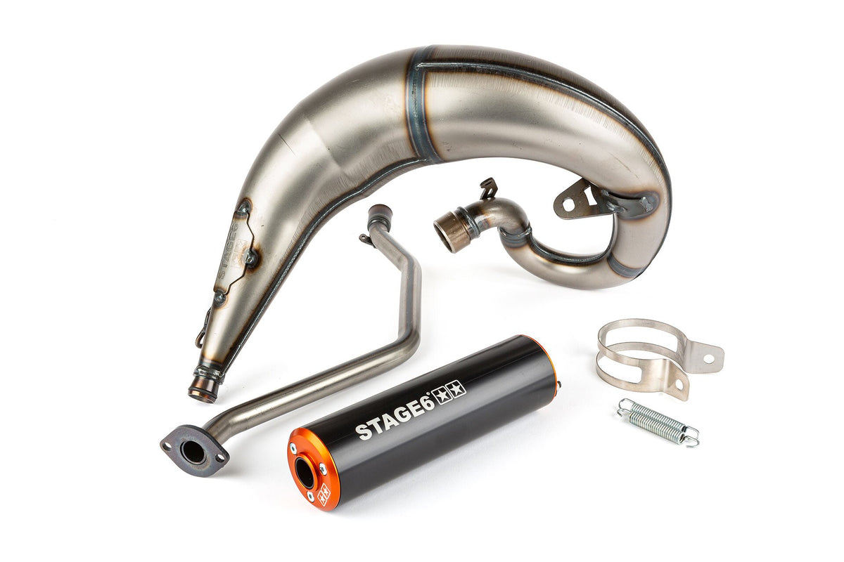 Exhaust Stage6 Streetrace high mount CNC orange / black Rieju MRT