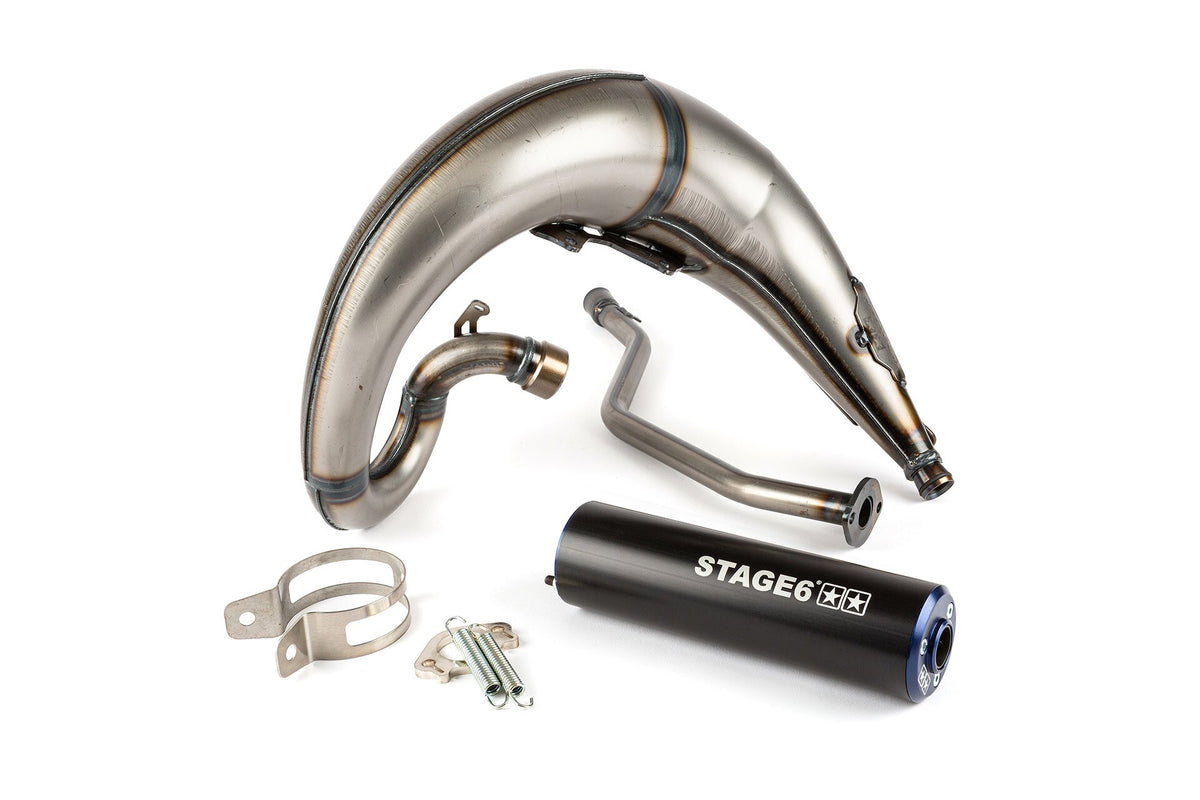Exhaust Stage6 Streetrace high mount CNC blue / black Yamaha DT50
