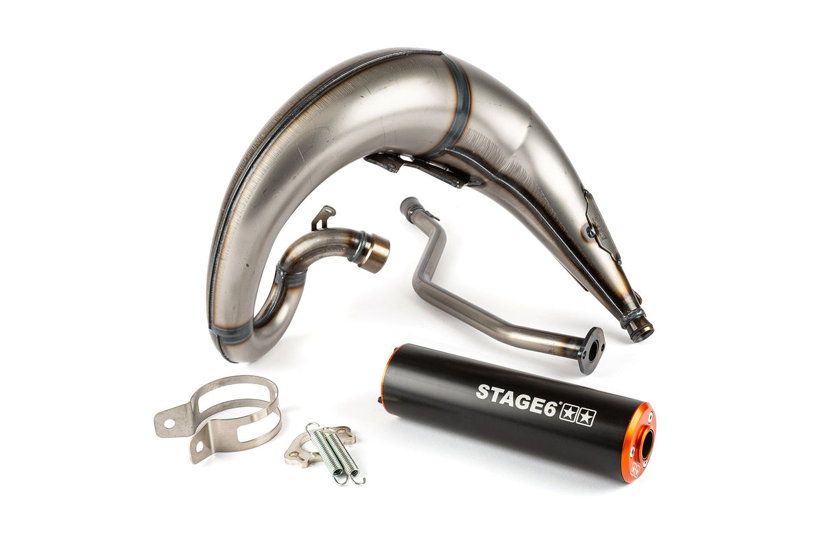 Exhaust Stage6 Streetrace high mount CNC orange / black Yamaha DT50